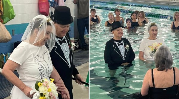 A Senior Couple Just Got Married… In The YMCA Pool Where They First Met