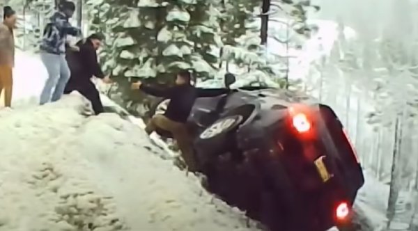 Good Samaritan Risks His Life To Save Family After SUV Nearly Plunges Off Cliff