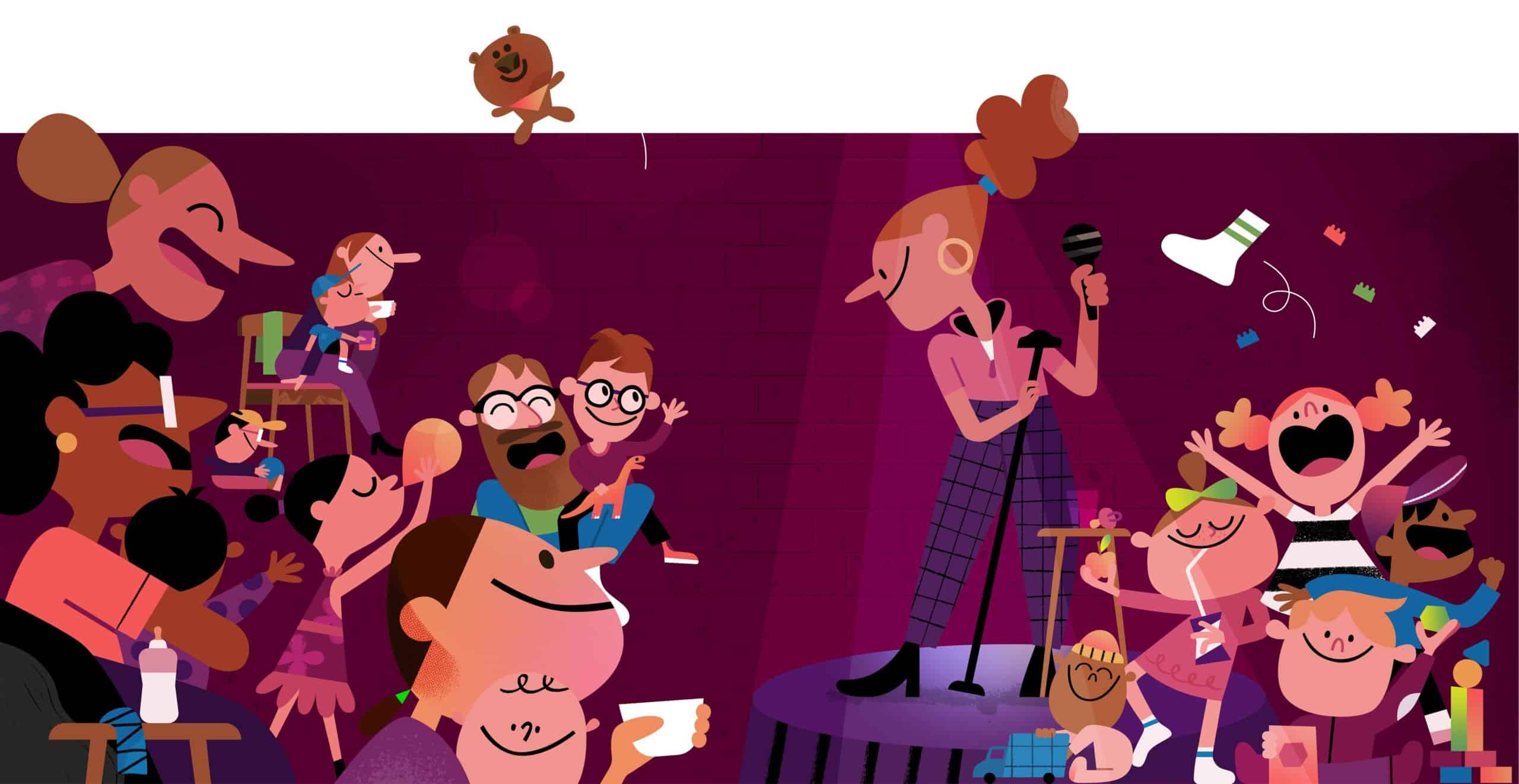 Spit-up, stand-up: the comedy clubs for mums (and babies too)